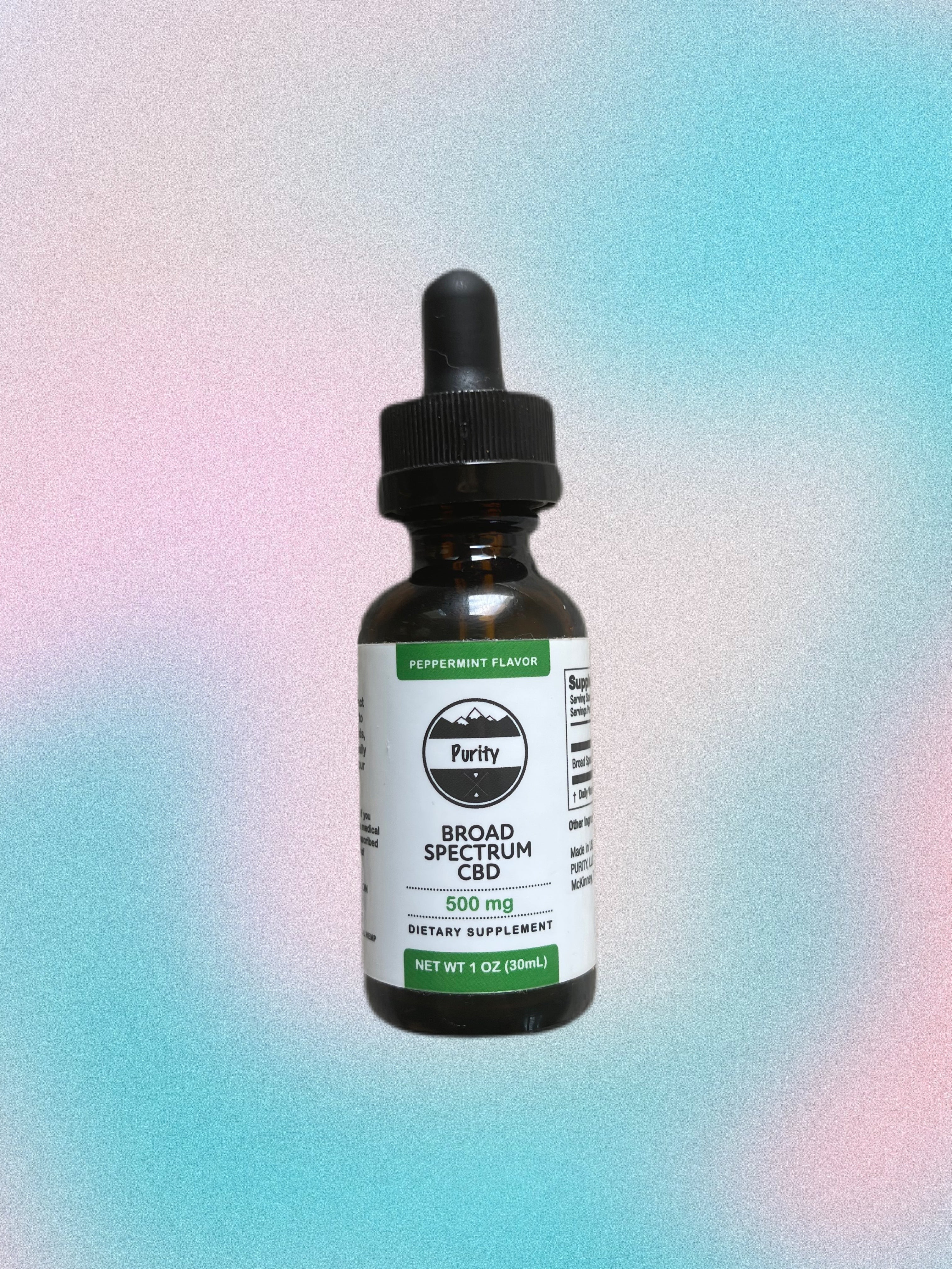 100%　–　Oil　–　(500　Purity　MG)　Flavor　Peppermint　Premium　THC-Free　CBD　peakofpanicanxiety