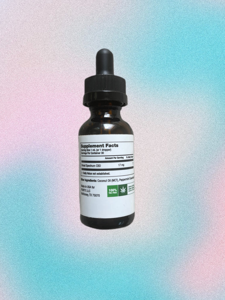 Purity Premium CBD Oil – 100% THC-Free (500 MG) Peppermint Flavor